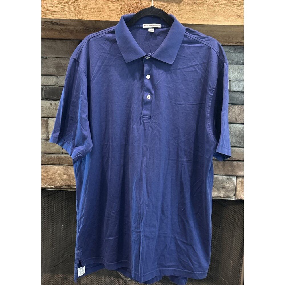 Men’s PETER MILLAR Blue Short Sleeve Polo Shirt Size XL *C9